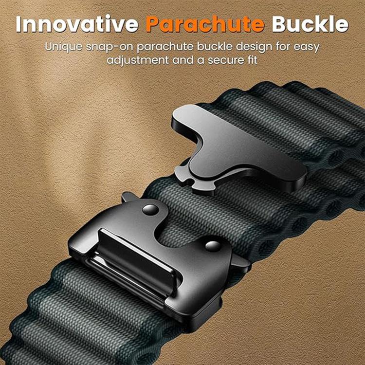 For Samsung Galaxy Watch Ultra 47mm / Ultra 2025 Parachute Buckle Off Road Wide Ribbed Nylon Watch Band