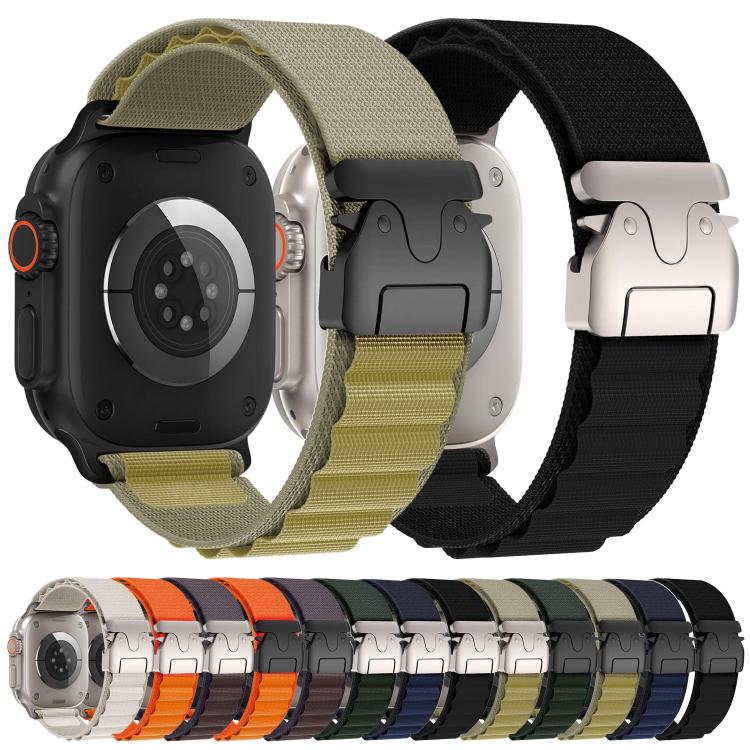 For Apple Watch 46mm / 49mm / 45mm / 44mm Parachute Buckle High Mountain Nylon Loop Watch Band