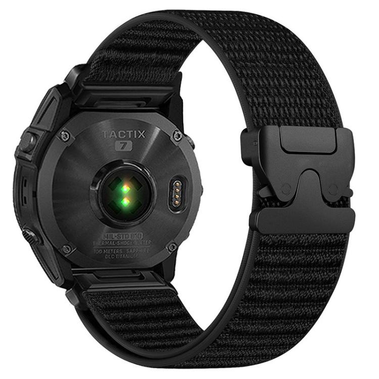 For Gamin 22mm Parachute Buckle Mountain Pattern Woven Nylon Metal Tip Watch Band
