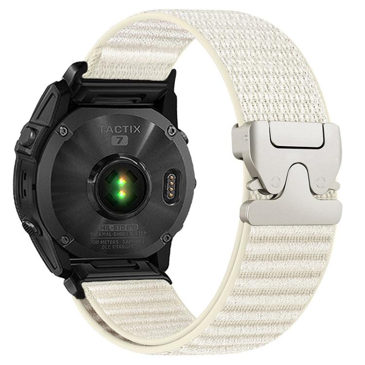 For Gamin 22mm Parachute Buckle Mountain Pattern Woven Nylon Metal Tip Watch Band
