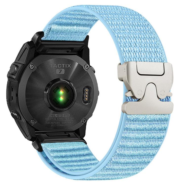 For Gamin 22mm Parachute Buckle Mountain Pattern Woven Nylon Metal Tip Watch Band