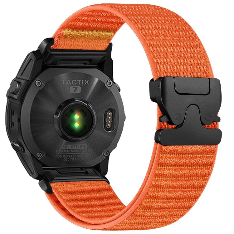 For Gamin 26mm Parachute Buckle Mountain Pattern Woven Nylon Metal Tip Watch Band