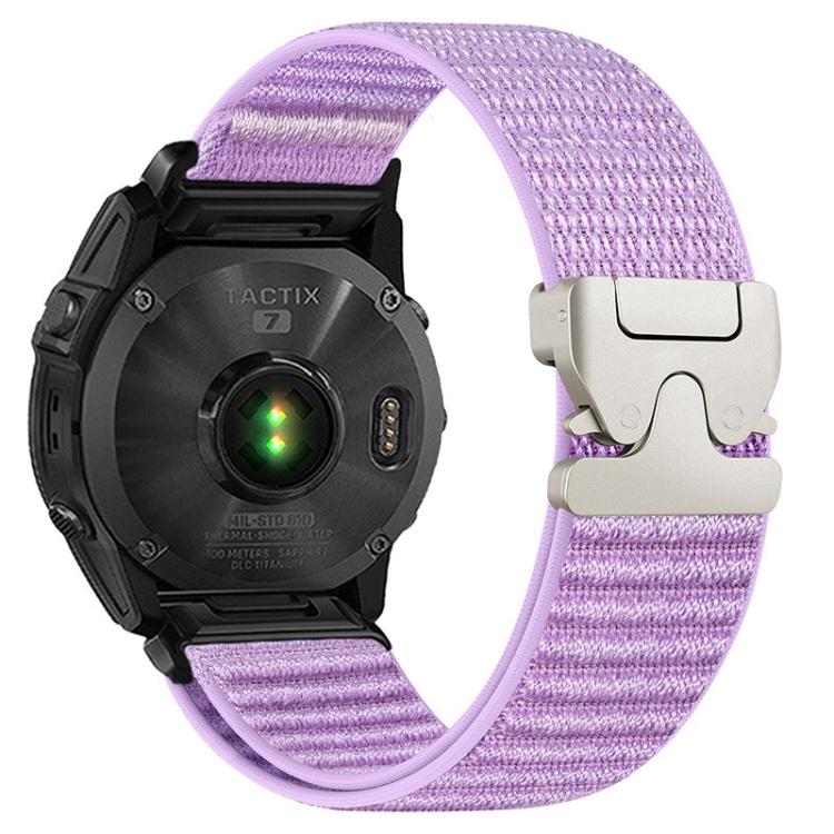 For Gamin 26mm Parachute Buckle Mountain Pattern Woven Nylon Metal Tip Watch Band