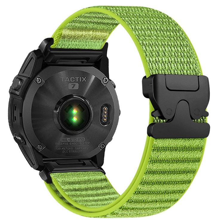 For Gamin 20mm Parachute Buckle Mountain Pattern Woven Nylon Metal Tip Watch Band