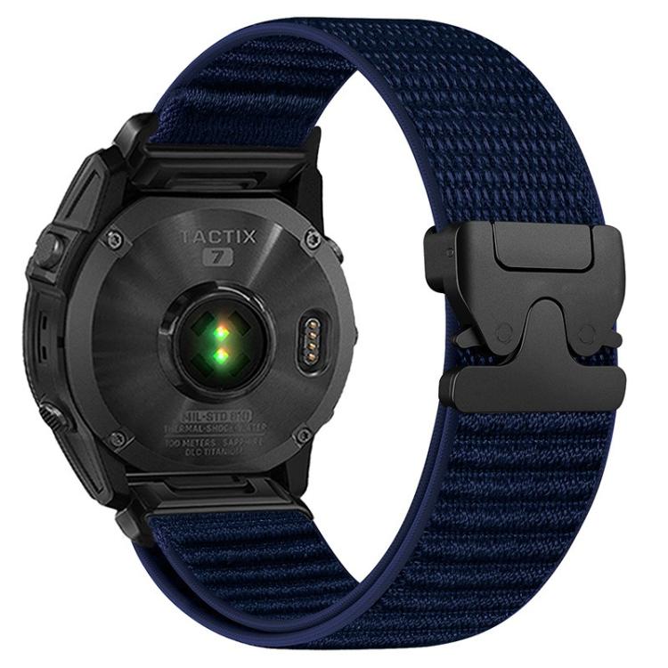 For Gamin 20mm Parachute Buckle Mountain Pattern Woven Nylon Metal Tip Watch Band