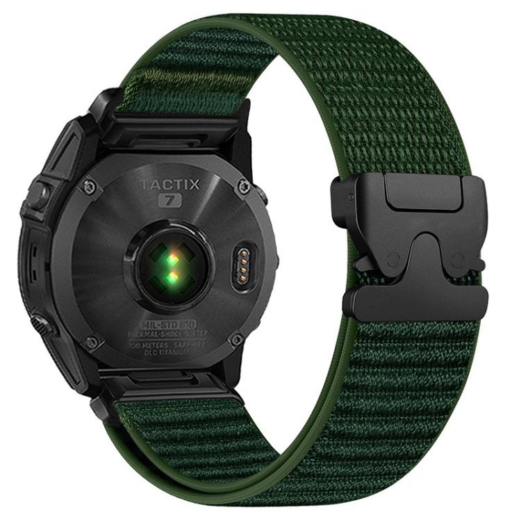 For Gamin 20mm Parachute Buckle Mountain Pattern Woven Nylon Metal Tip Watch Band