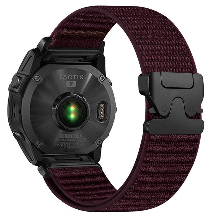 For Gamin 20mm Parachute Buckle Mountain Pattern Woven Nylon Metal Tip Watch Band