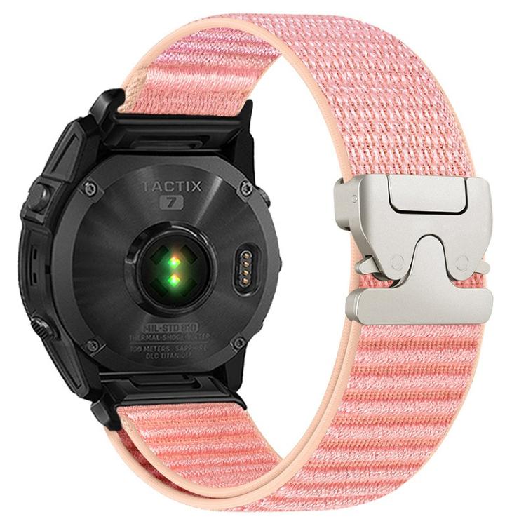 For Gamin 20mm Parachute Buckle Mountain Pattern Woven Nylon Metal Tip Watch Band