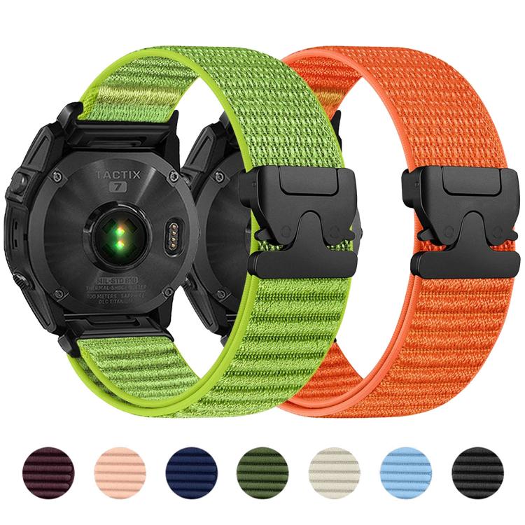 For Gamin 20mm Parachute Buckle Mountain Pattern Woven Nylon Metal Tip Watch Band