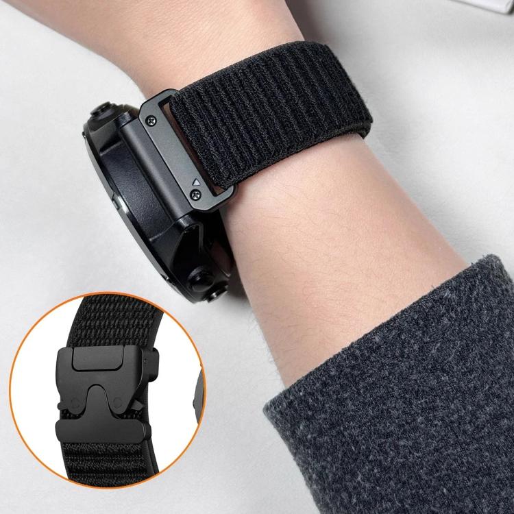 For Gamin 22mm Parachute Buckle Mountain Pattern Woven Nylon Metal Tip Watch Band