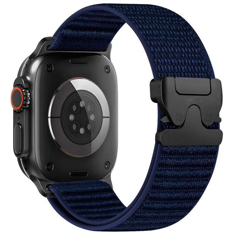 For Apple Watch 46mm / 49mm / 45mm / 44mm Parachute Buckle Mountain Pattern Woven Nylon Metal Tip Watch Band
