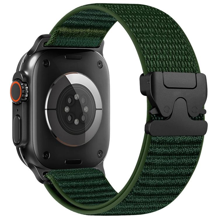 For Apple Watch 46mm / 49mm / 45mm / 44mm Parachute Buckle Mountain Pattern Woven Nylon Metal Tip Watch Band