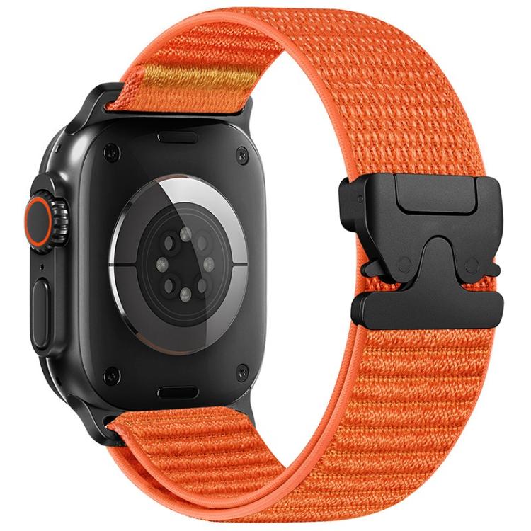 For Apple Watch 46mm / 49mm / 45mm / 44mm Parachute Buckle Mountain Pattern Woven Nylon Metal Tip Watch Band