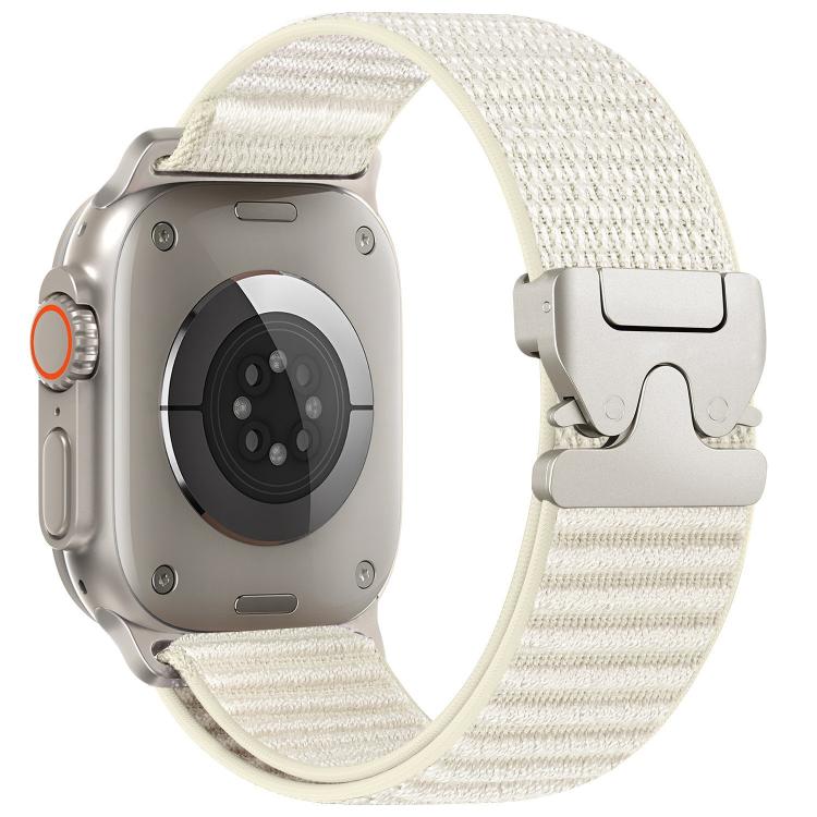 For Apple Watch 46mm / 49mm / 45mm / 44mm Parachute Buckle Mountain Pattern Woven Nylon Metal Tip Watch Band