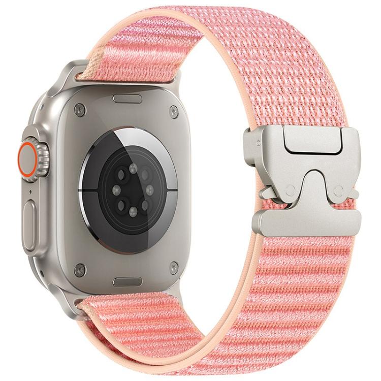 For Apple Watch 46mm / 49mm / 45mm / 44mm Parachute Buckle Mountain Pattern Woven Nylon Metal Tip Watch Band