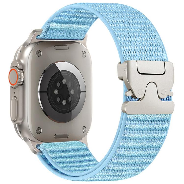 For Apple Watch 46mm / 49mm / 45mm / 44mm Parachute Buckle Mountain Pattern Woven Nylon Metal Tip Watch Band