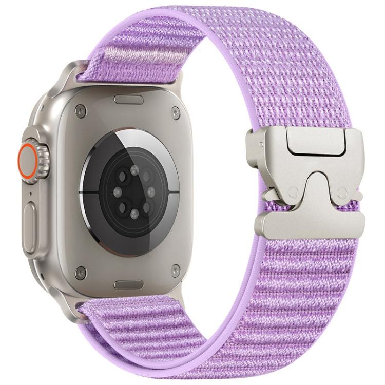 For Apple Watch 42mm / 41mm / 40mm / 38mm Parachute Buckle Mountain Pattern Woven Nylon Metal Tip Watch Band