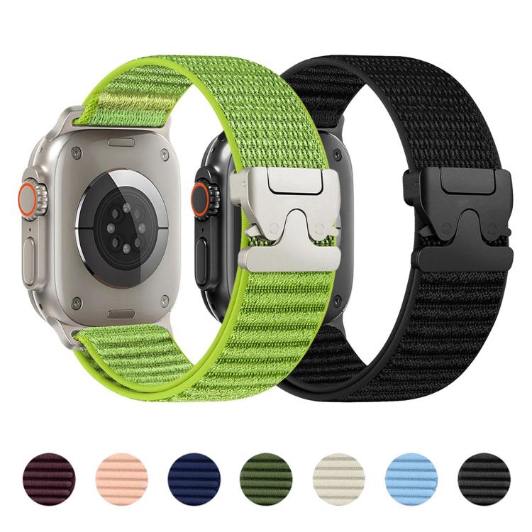 For Apple Watch 42mm / 41mm / 40mm / 38mm Parachute Buckle Mountain Pattern Woven Nylon Metal Tip Watch Band