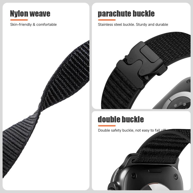 For Apple Watch 42mm / 41mm / 40mm / 38mm Parachute Buckle Mountain Pattern Woven Nylon Metal Tip Watch Band