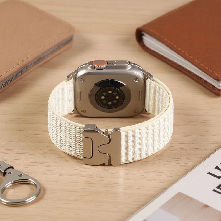 For Apple Watch 42mm / 41mm / 40mm / 38mm Parachute Buckle Mountain Pattern Woven Nylon Metal Tip Watch Band