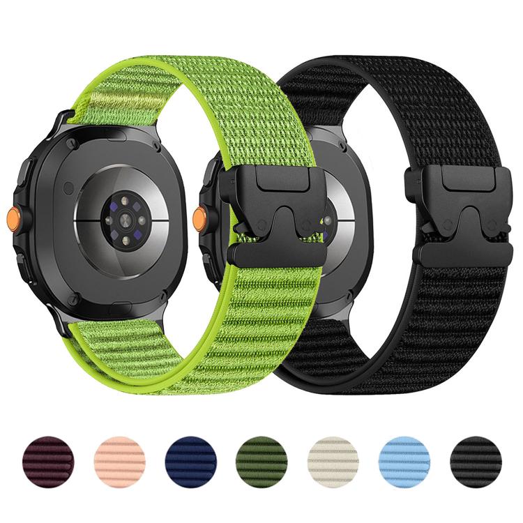 For Samsung Galaxy Watch8 / Watch8 Classic Parachute Buckle Mountain Pattern Woven Nylon Metal Tip Watch Band