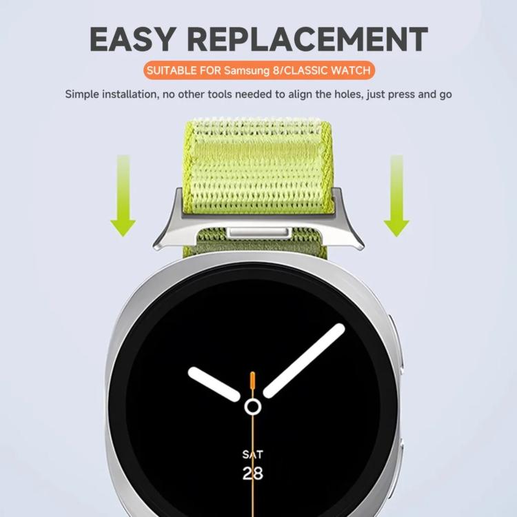 For Samsung Galaxy Watch8 / Watch8 Classic Parachute Buckle Mountain Pattern Woven Nylon Metal Tip Watch Band
