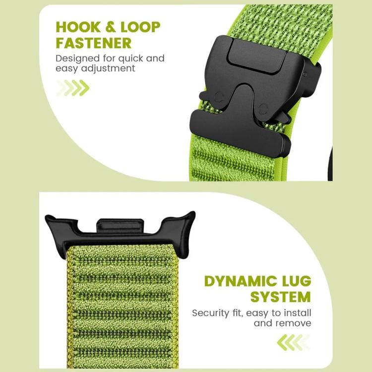 For Samsung Galaxy Watch8 / Watch8 Classic Parachute Buckle Mountain Pattern Woven Nylon Metal Tip Watch Band