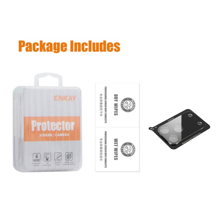 For iPhone 17 Pro Max ENKAY Hat-Prince Black 9H Rear Camera Lens Tempered Glass Film