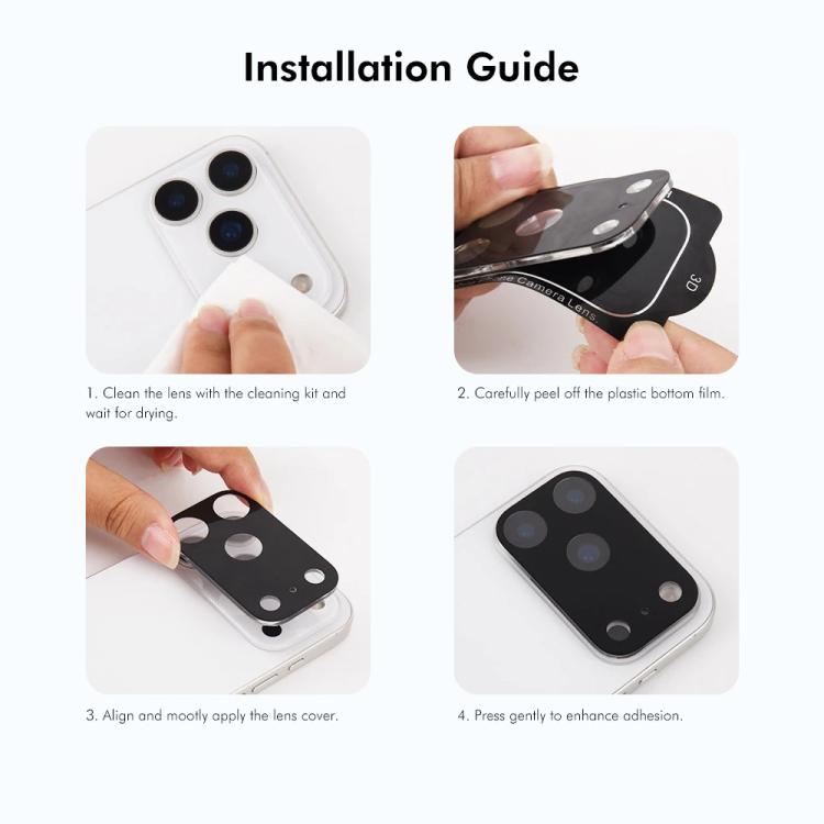 For iPhone 17 Pro 2pcs ENKAY Hat-Prince Black 9H Rear Camera Lens Tempered Glass Film