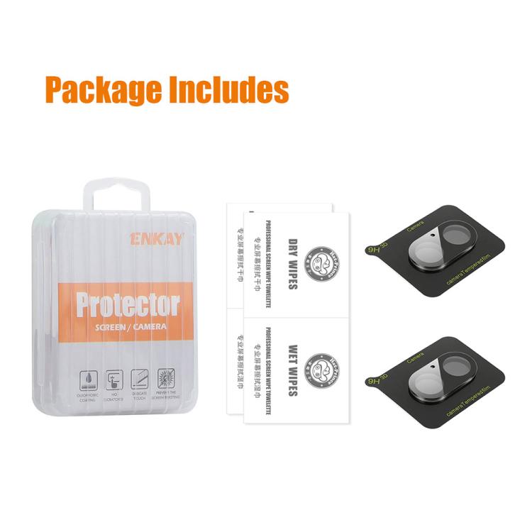 For iPhone 17 2pcs ENKAY Hat-Prince Black 9H Rear Camera Lens Tempered Glass Film