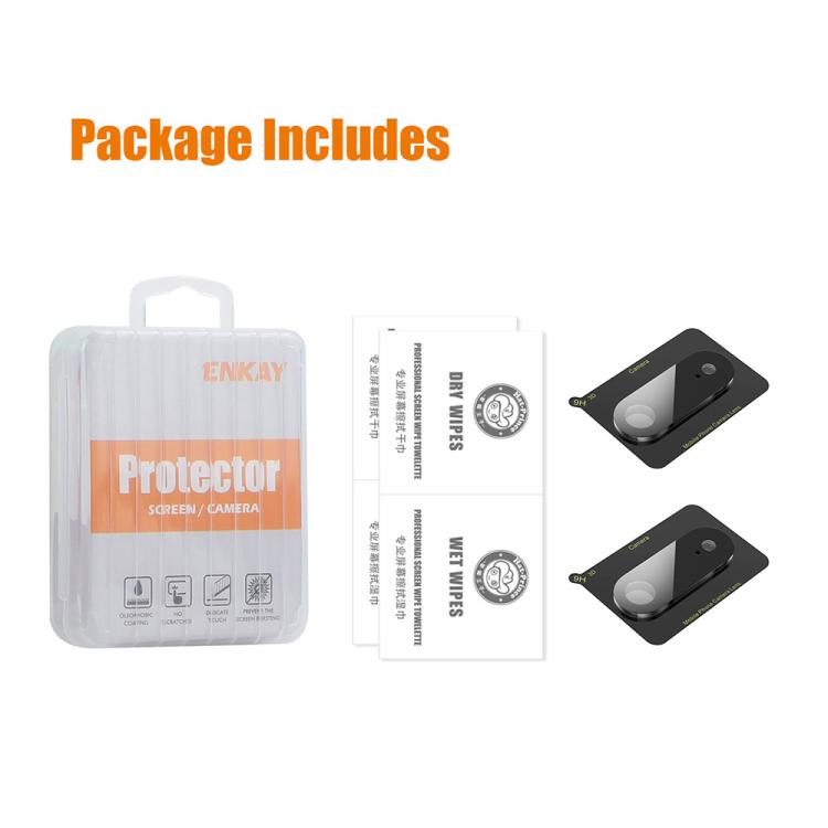 For iPhone Air 2pcs ENKAY Hat-Prince Black 9H Rear Camera Lens Tempered Glass Film