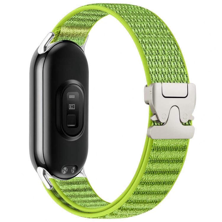 For Xiaomi Smart Band 10 / 9 / 8 Parachute Buckle Mountain Pattern Woven Nylon Metal Tip Watch Band