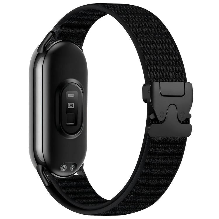For Xiaomi Smart Band 10 / 9 / 8 Parachute Buckle Mountain Pattern Woven Nylon Metal Tip Watch Band