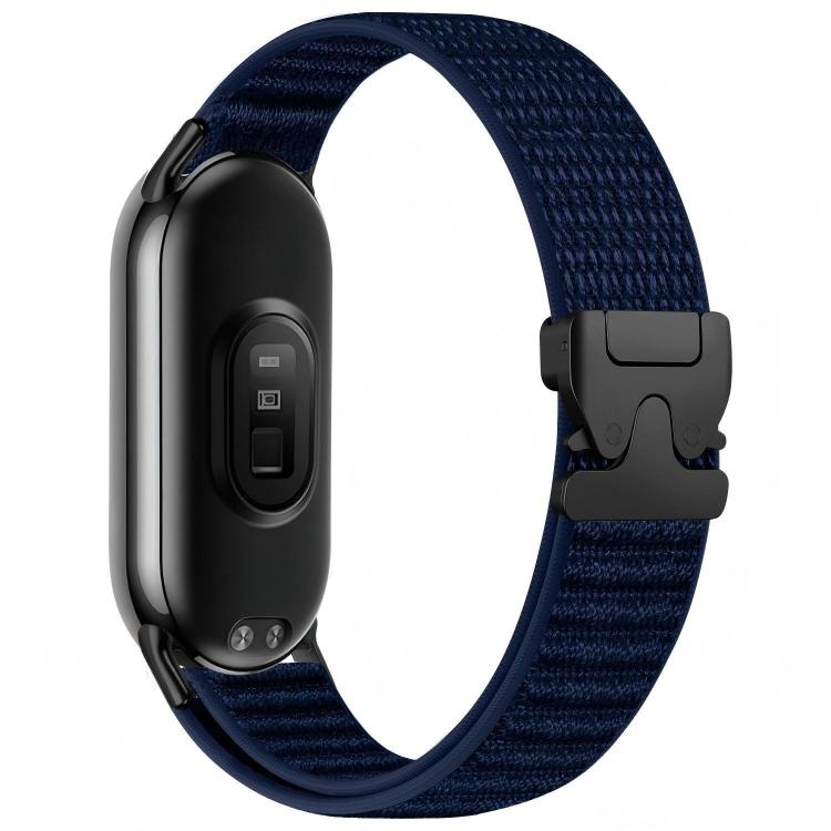 For Xiaomi Smart Band 10 / 9 / 8 Parachute Buckle Mountain Pattern Woven Nylon Metal Tip Watch Band