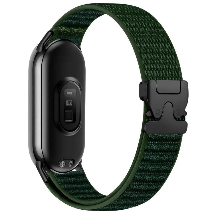 For Xiaomi Smart Band 10 / 9 / 8 Parachute Buckle Mountain Pattern Woven Nylon Metal Tip Watch Band