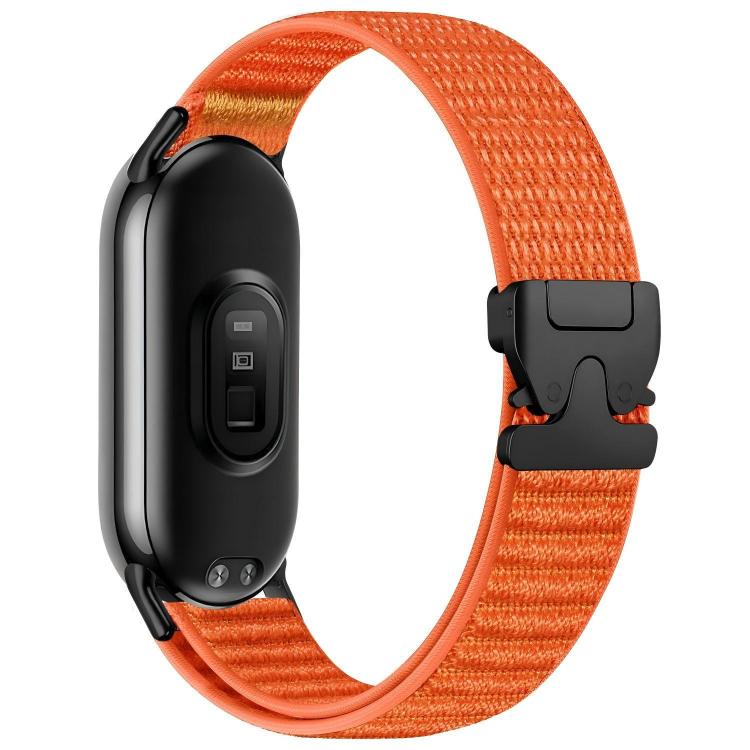 For Xiaomi Smart Band 10 / 9 / 8 Parachute Buckle Mountain Pattern Woven Nylon Metal Tip Watch Band