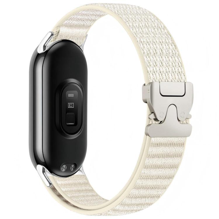 For Xiaomi Smart Band 10 / 9 / 8 Parachute Buckle Mountain Pattern Woven Nylon Metal Tip Watch Band