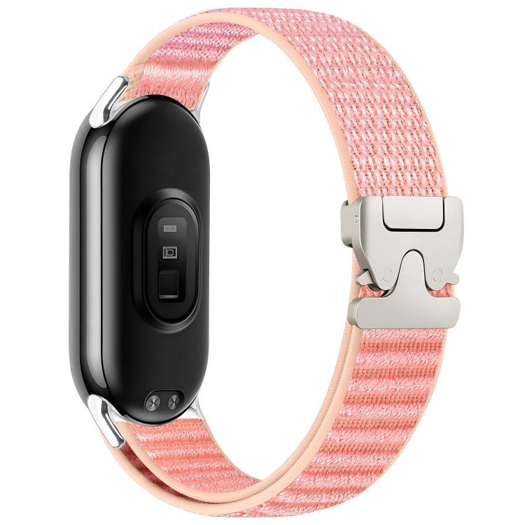 For Xiaomi Smart Band 10 / 9 / 8 Parachute Buckle Mountain Pattern Woven Nylon Metal Tip Watch Band
