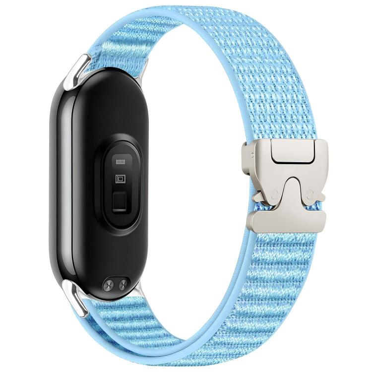For Xiaomi Smart Band 10 / 9 / 8 Parachute Buckle Mountain Pattern Woven Nylon Metal Tip Watch Band