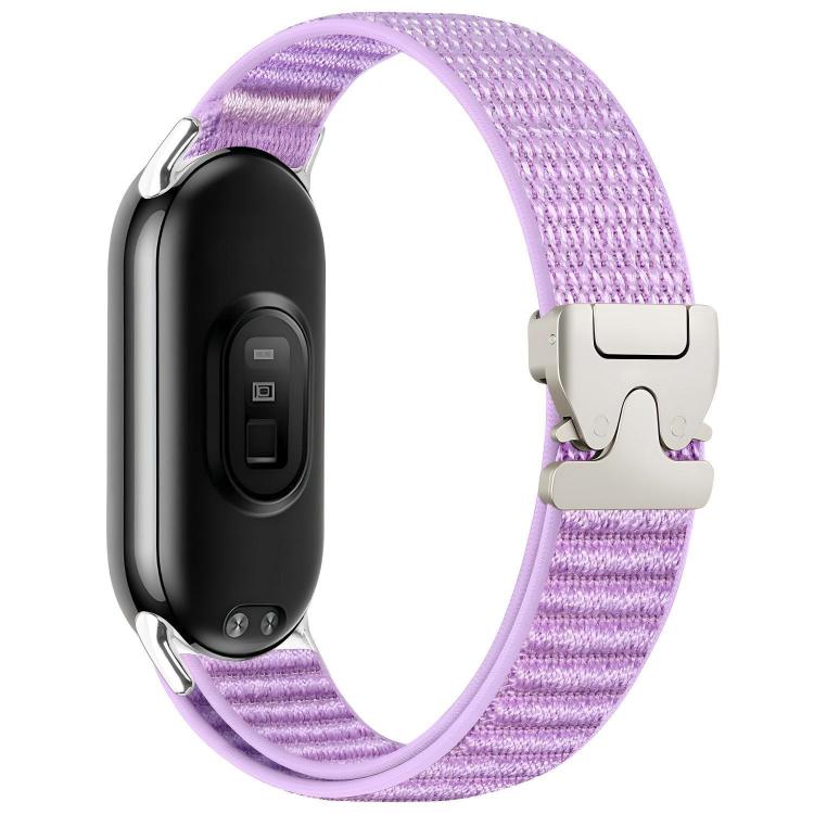 For Xiaomi Smart Band 10 / 9 / 8 Parachute Buckle Mountain Pattern Woven Nylon Metal Tip Watch Band