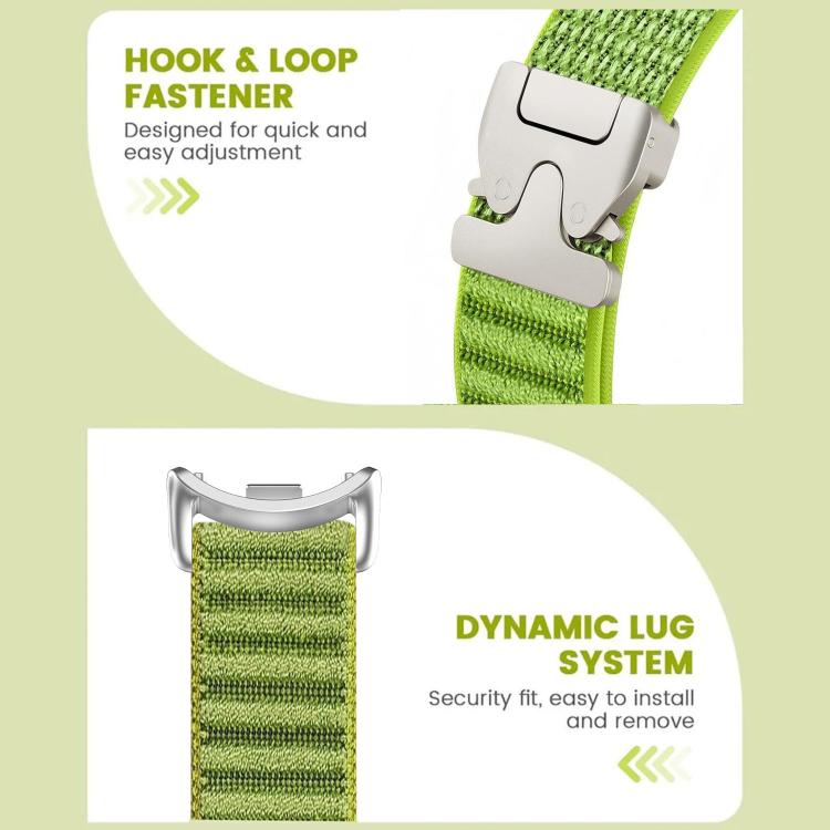 For Xiaomi Smart Band 10 / 9 / 8 Parachute Buckle Mountain Pattern Woven Nylon Metal Tip Watch Band