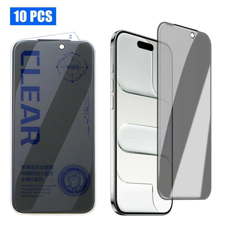 For iPhone Air 10pcs 3D Curved Zero Edge Borderless Privacy Tempered Glass Film