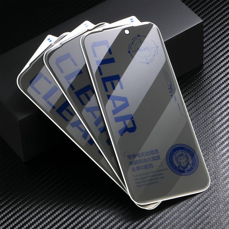 For iPhone 14 10pcs 3D Curved Zero Edge Borderless Privacy Tempered Glass Film
