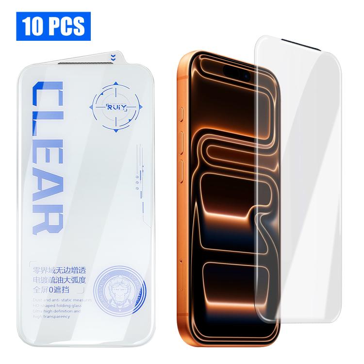 For iPhone 17 Pro 10pcs 3D Curved Edge Zero-Border Borderless HD Tempered Glass Film