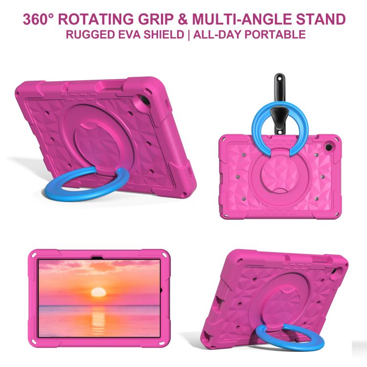 For Samsung Galaxy Tab A11+ / A9+ Magic Ring Rotation Holder Shockproof Tablet Case with Shoulder Straps