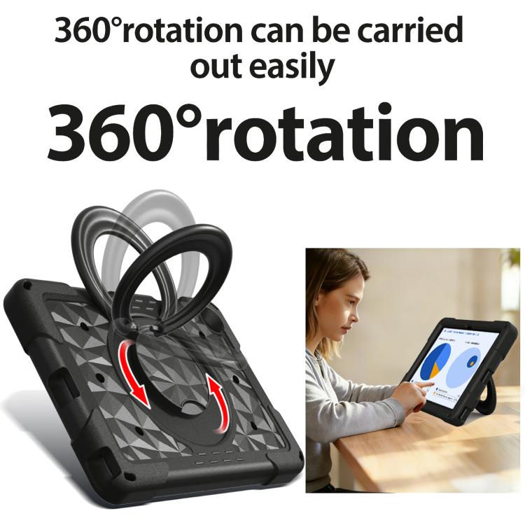 For Samsung Galaxy Tab A11+ / A9+ Magic Ring Rotation Holder Shockproof Tablet Case with Shoulder Straps