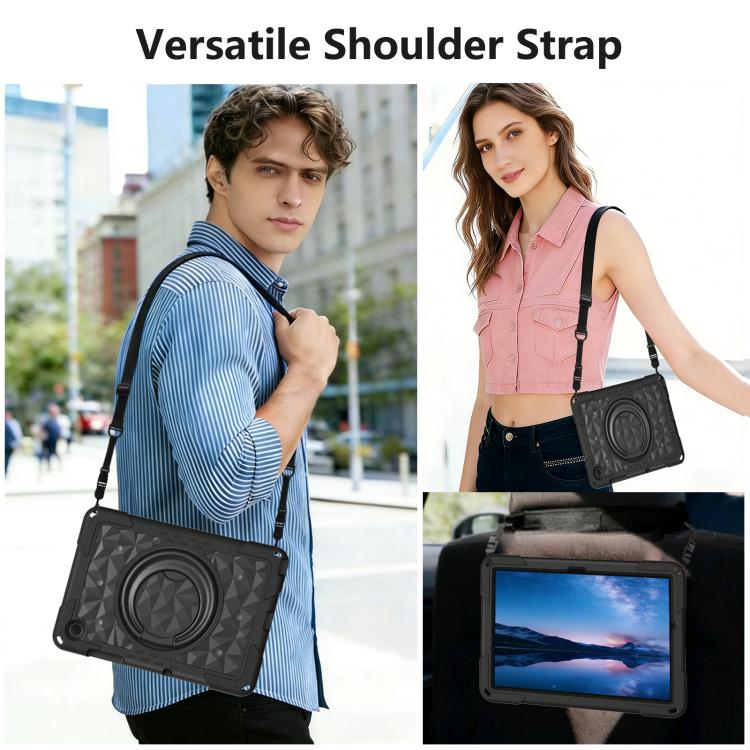 For Samsung Galaxy Tab A11+ / A9+ Magic Ring Rotation Holder Shockproof Tablet Case with Shoulder Straps