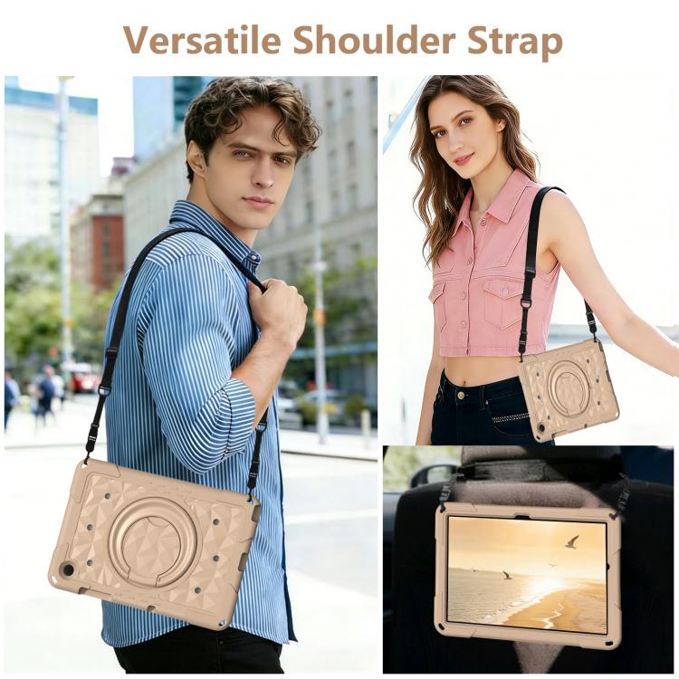 For Samsung Galaxy Tab A11+ / A9+ Magic Ring Rotation Holder Shockproof Tablet Case with Shoulder Straps