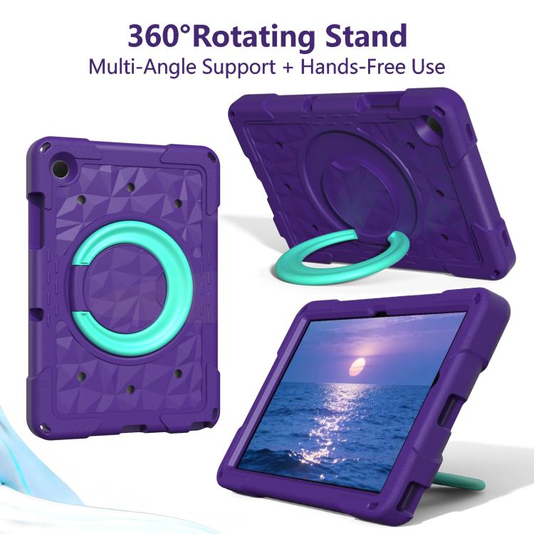 For Samsung Galaxy Tab A11+ / A9+ Magic Ring Rotation Holder Shockproof Tablet Case with Shoulder Straps
