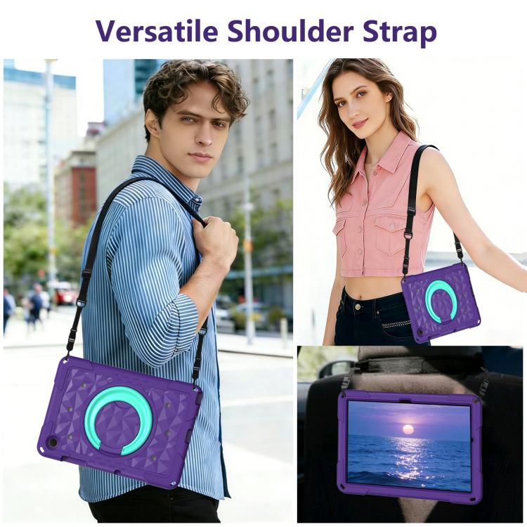 For Samsung Galaxy Tab A11+ / A9+ Magic Ring Rotation Holder Shockproof Tablet Case with Shoulder Straps